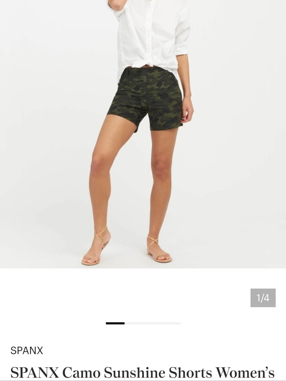 SPANX Olive Camo High-Waist Shorts